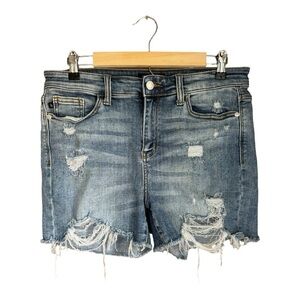 Judy Blue Paint Splatter Cut Off Shorts Size Large
